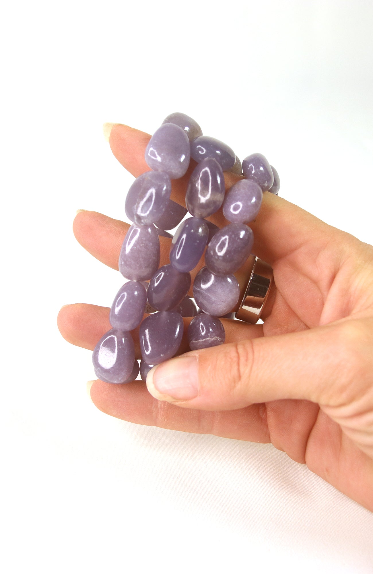 Lepidolite 10-15mm Tumbled Stone Bracelet